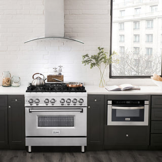 ZLINE 36" Dual Fuel Range With Griddle, Stainless Steel