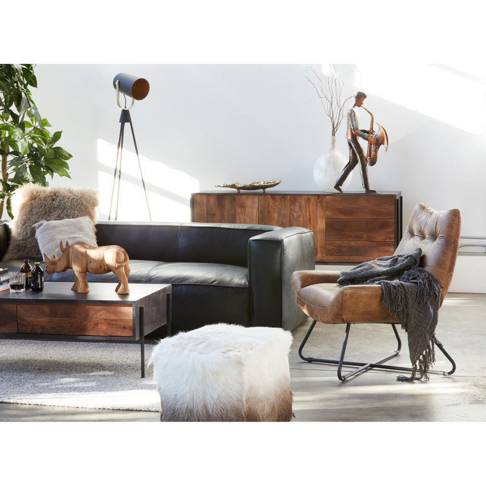 Industrial Spotlight Floor Lamp Black - Black
