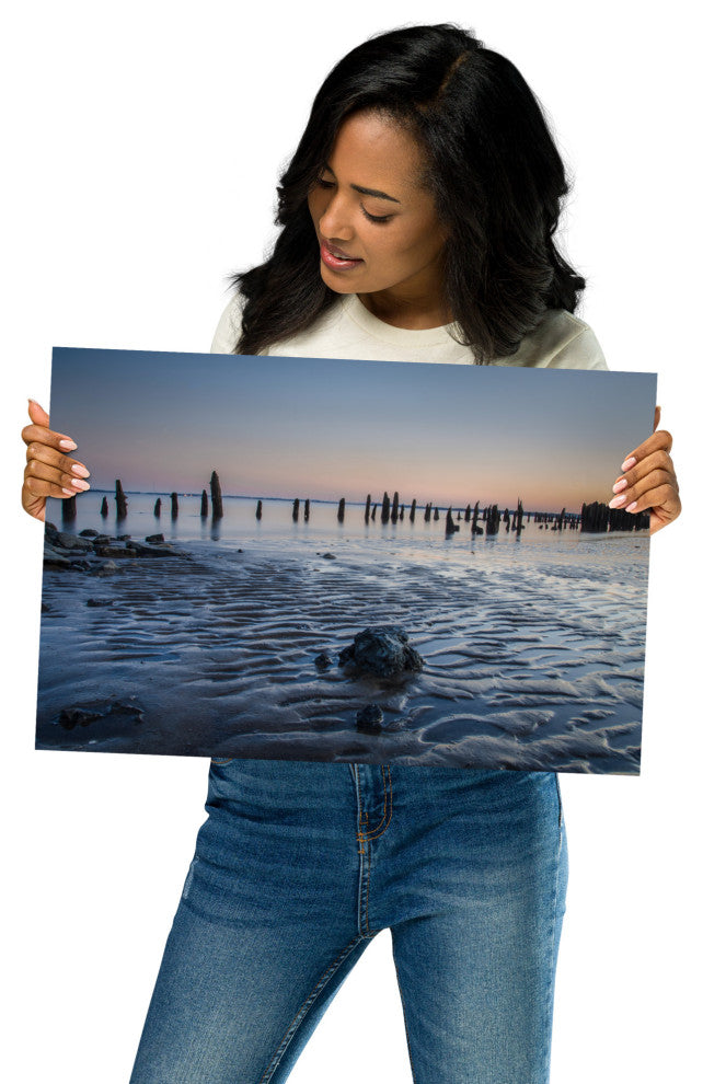 Low Tide At Battery Landscape Photo, Beach Unframed Wall Art Print, 12" X 18"
