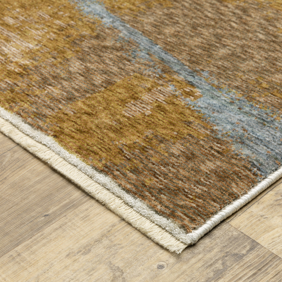 Harlan Modern Abstract Odyssey Polyester Area Rug 6'7" x 9'6"
