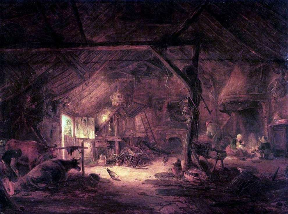Isaac Van Ostade Barn Interior, 21"x28" Gallery Wrapped Canvas Print