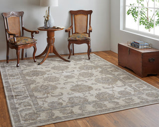 Neoma Traditional Bordered, Tan/Ivory/Brown, 12'x15' Area Rug