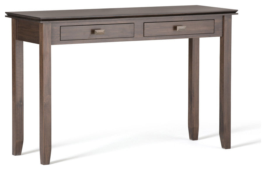 Solid Wood Contemporary Console Sofa Table, 46", Natural Aged Brown