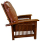 Mission Style Morris Chair With Leather & Quarter Sawn Oak