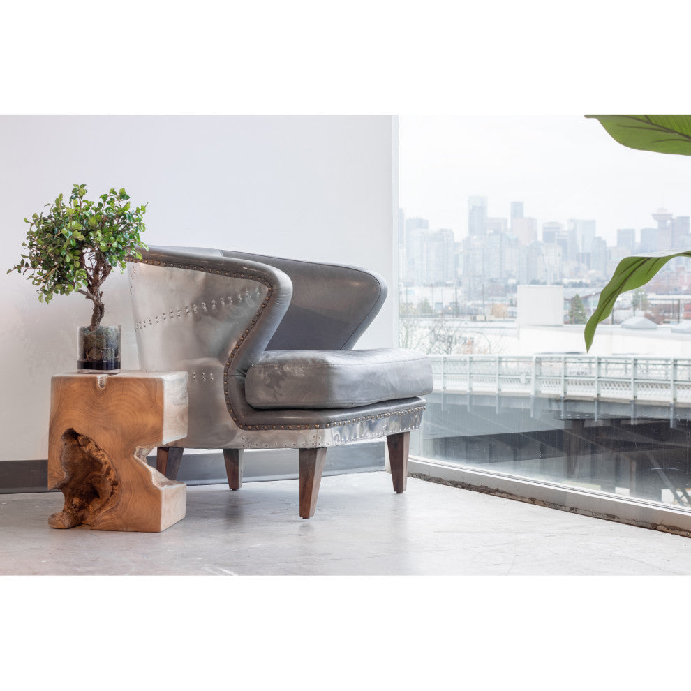 Industrial Cambridge Club Chair Antique Grey - Grey