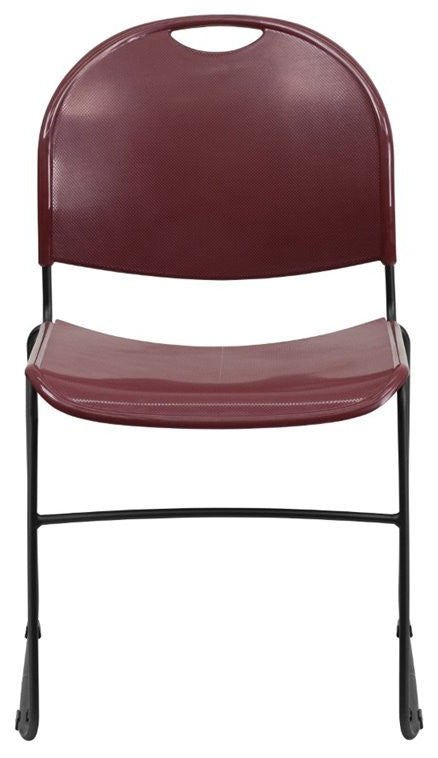 Flash Furniture Hercules Ultra Compact Stacking Chair in Burgundy and Black