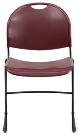 Flash Furniture Hercules Ultra Compact Stacking Chair in Burgundy and Black