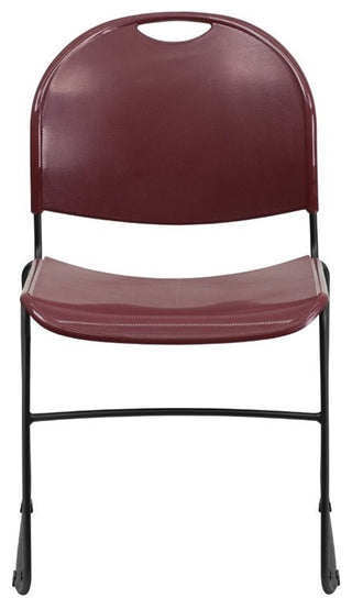 Flash Furniture Hercules Ultra Compact Stacking Chair in Burgundy and Black