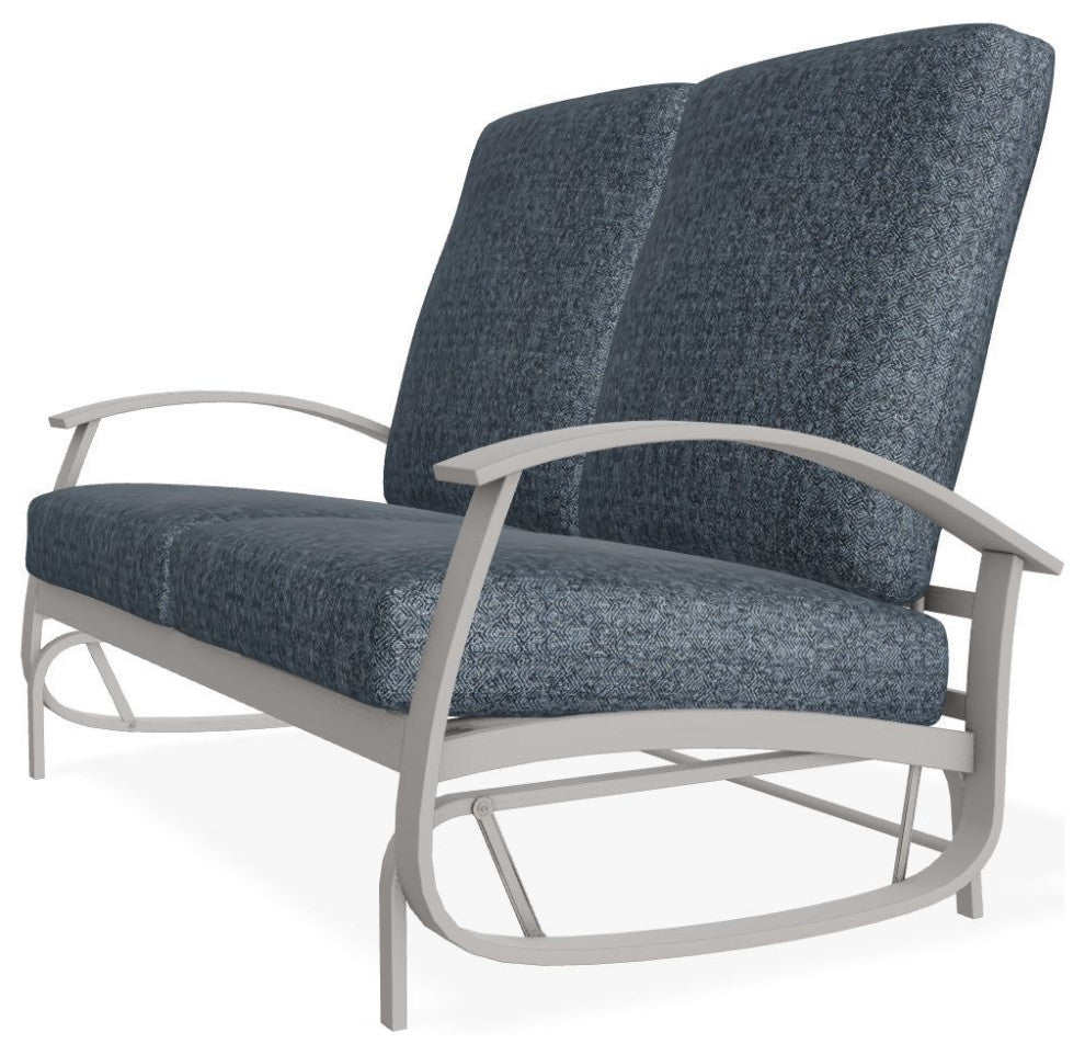 Belle Isle Cushion Deep Seating 2-Seat Glider, Restore Indigo/Warm Gray