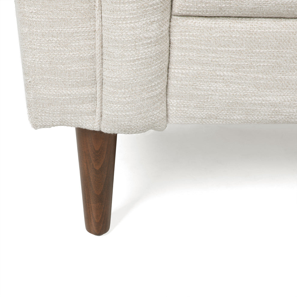 Jelm Contemporary Tufted Loveseat, Beige, 100% Polyester + Birch