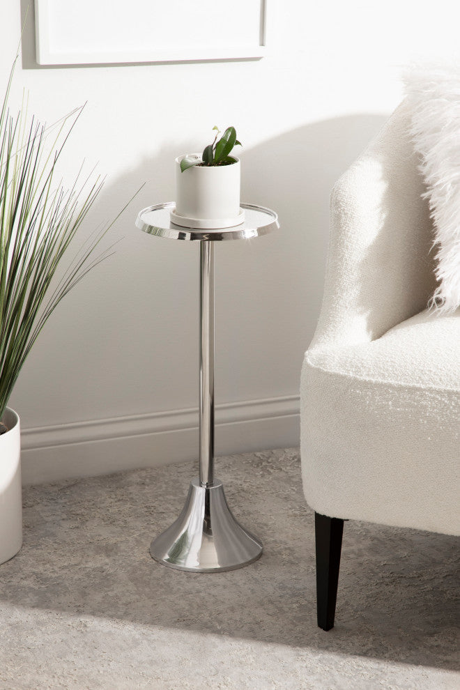 Sanzo Metal Side Table, Silver 9x9x23