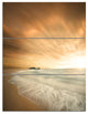 Beautiful Brown Beach at Sunset, Large Beach Canvas Wall Art, 28x36, 3 Panels