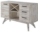 Modern Rustic 3-Drawer Server, Weathered White