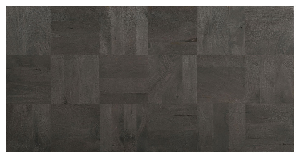 Camilla 2-piece Solid Wood Living Room Table Set, Dark Gray, Rectangular