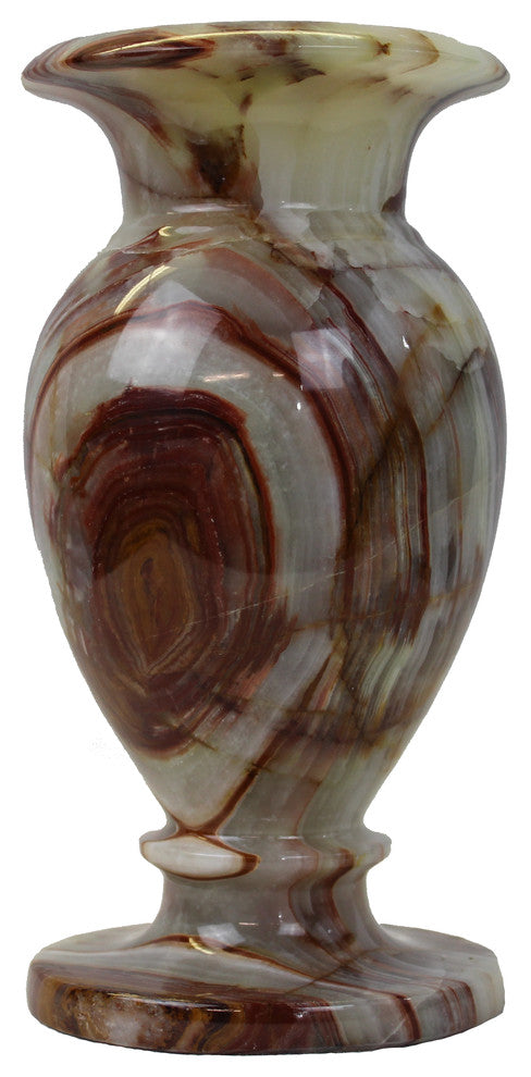 Natural Geo Multicolored Decorative Handcrafted 8" Onyx Vase
