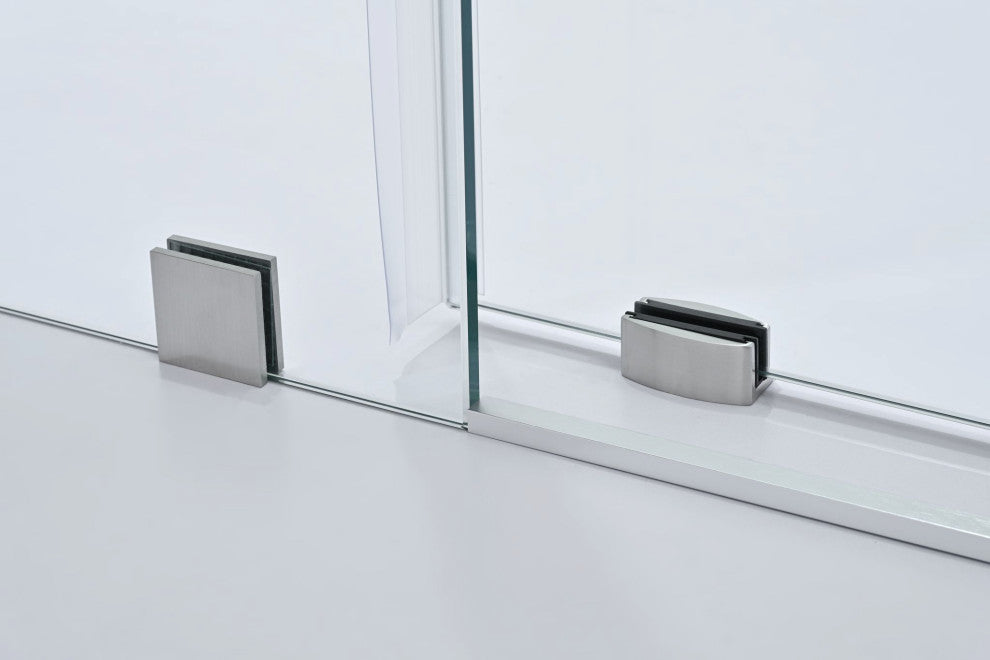 56"“60"Wx76" Frameless Sliding Shower Door With Clear Glass