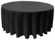 LA Linen Round Polyester Poplin, Black, 132" Round