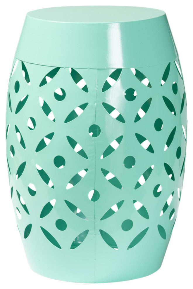 Hermelinda Contemporary Outdoor Side Table, Aqua