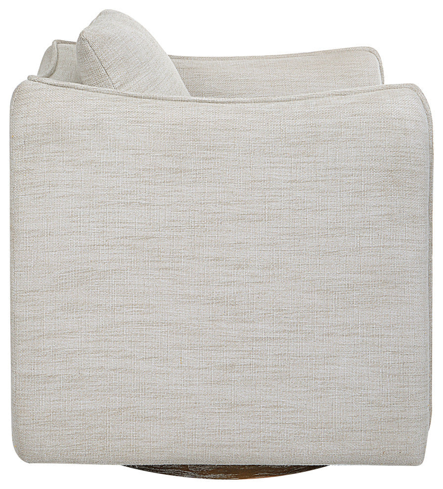Uttermost Corben White Swivel Armchair