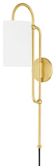 Caroline 1-Light Portable Wall Sconce Aged Brass