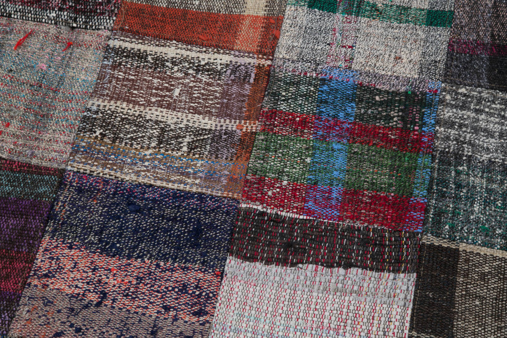 Rug N Carpet - Handmade Oriental 3' 3'' x 8' 2'' Tribal Patchwork Kilim Rug