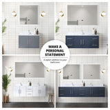 Geneva Transitional Navy Blue 72" Double Vanity Set