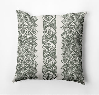 Central Comb Outdoor Pillow, Green, 20"x20"