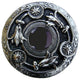 Lily Jeweled Knob, Brite Nickel, Onyx