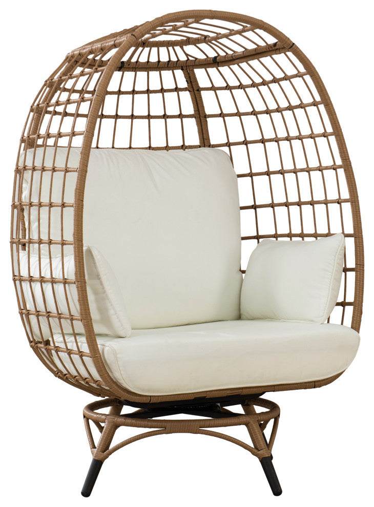 Sunjoy Light Brown Swivel Egg Cuddle Chair