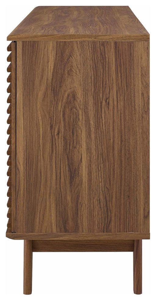 Lounge Lobby Media TV Stand Storage Buffet Sideboard, Wood, Natural Walnut
