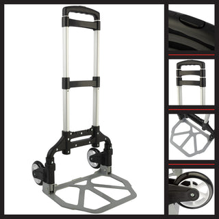 Folding Hand Dolly Cart With 154lb Capacity Lightweight and Compact Aluminum