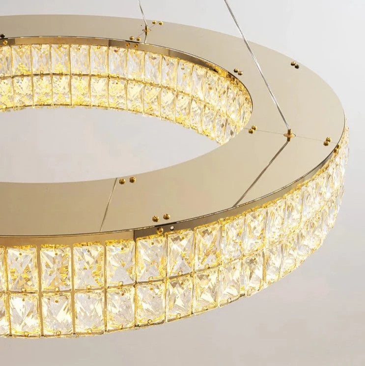 Bacci Crystal Wheel Chandelier, Gold