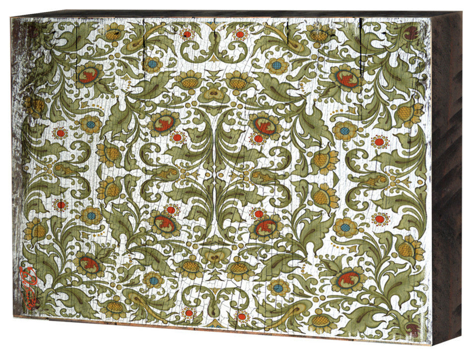 Decorative Pattern Wooden Block, 18"x12"