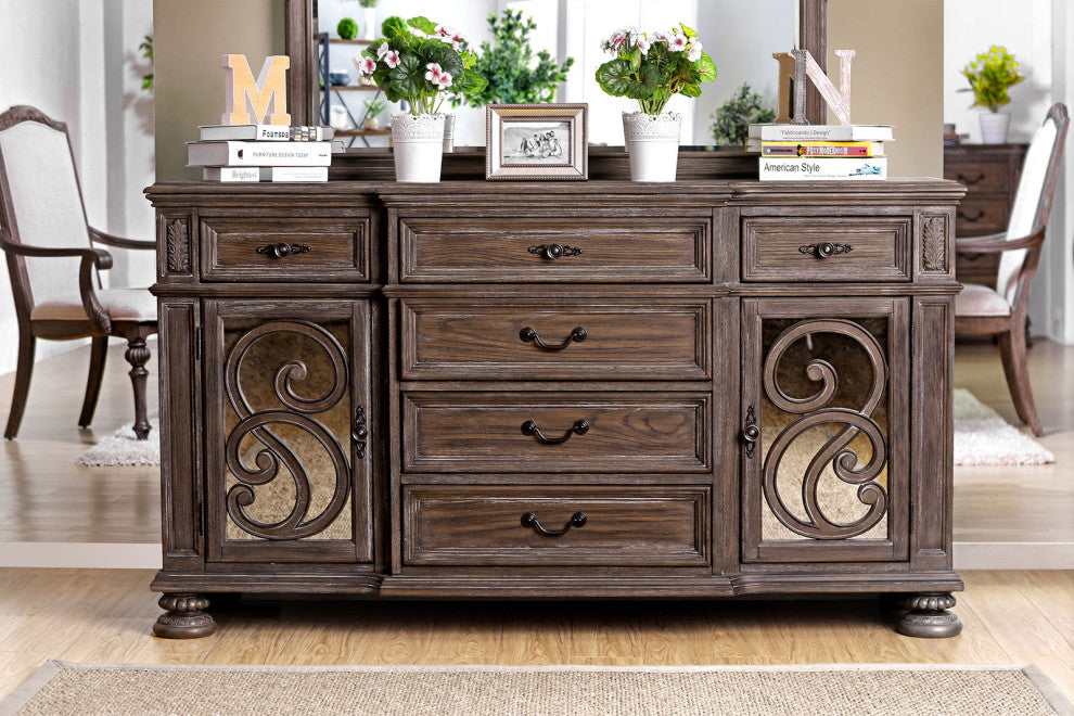 Rustic Natural Tone Dining Room Server, Rustic Natural Tone
