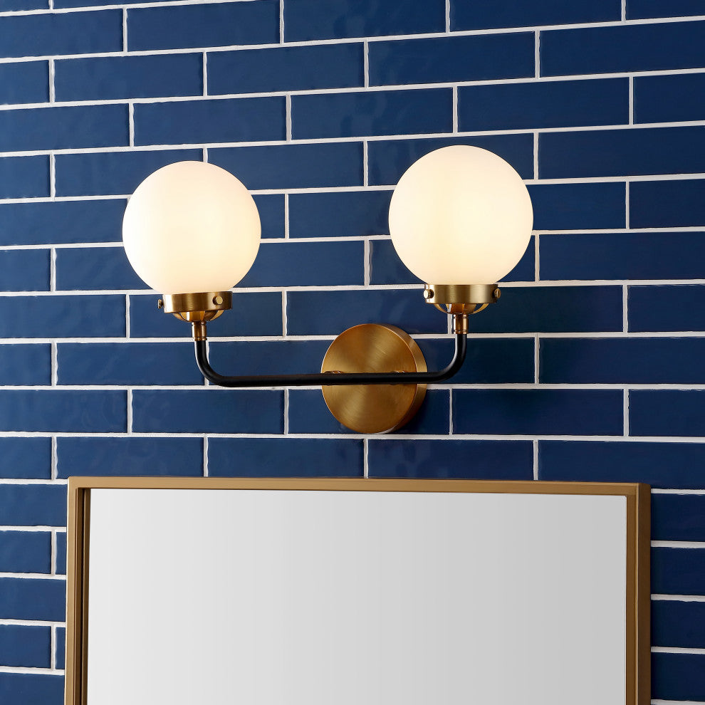 Caleb 1-Light Brass Wall Sconce, Brass Gold / Black, 2 - Light(s)