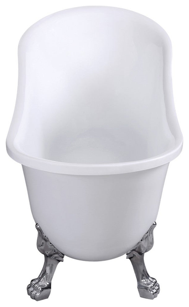 ARIEL 59" Acrylic Freestanding Bathtub Polished Chrome and Overflow Drain