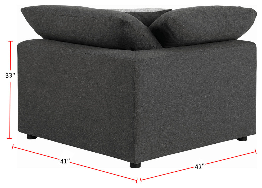 Upholstered Corner Sofa, Charcoal Finish