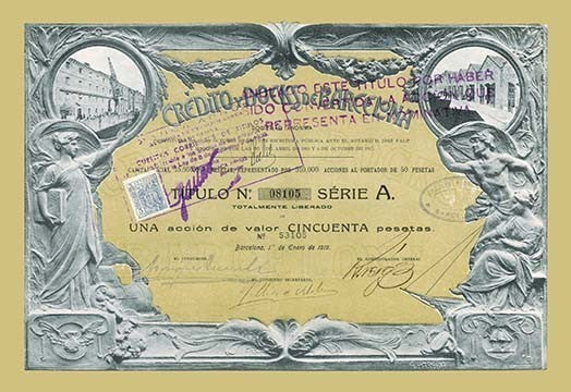 Credito Y Docks De Barcelona- Fine Art Giclee Print 24" x 36"