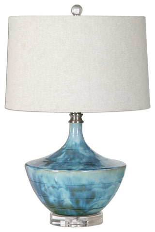 Uttermost Chasida Blue Ceramic Lamp