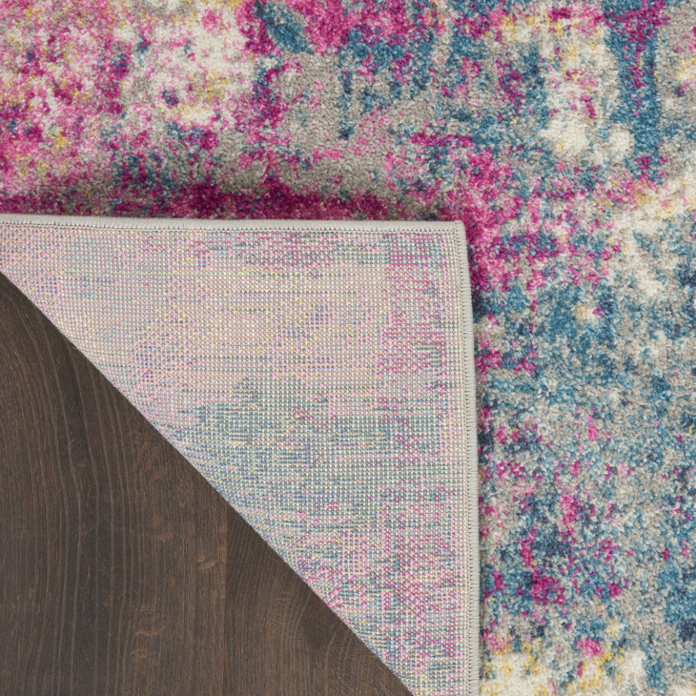 8'x10' Ivory And Blue Abstract Area Rug