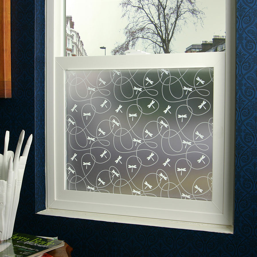Dragonflies Privacy Window Film, Standard 36"x48"
