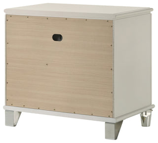 Olivia 2-drawer Nightstand Bedside Table Pearl White