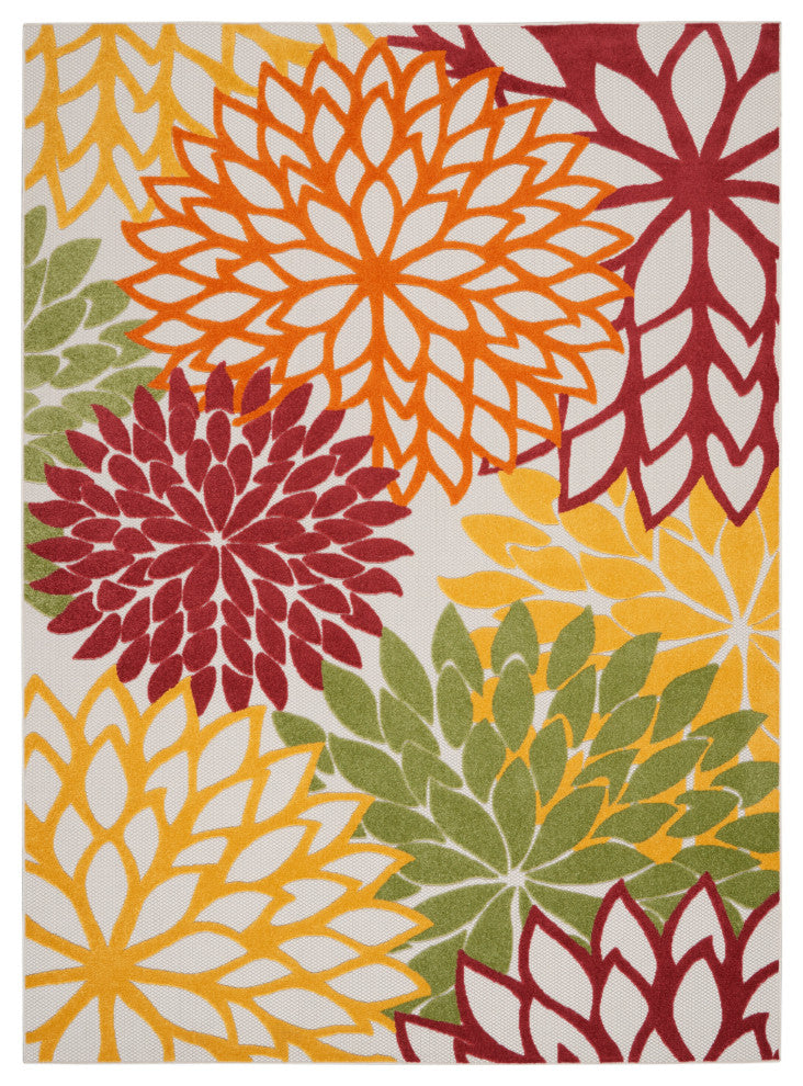Nourison Aloha 12' x 15' Red Multi Colored Tropical Area Rug