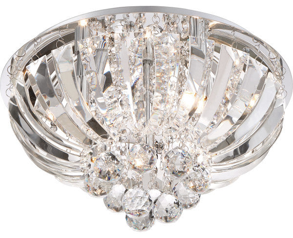 Quoizel PCGN1616C Five Light Flush Mount, Polished Chrome Finish