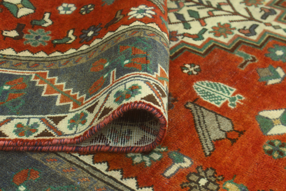 Fine Vintage Distressed Tarek Rust/Gray Runner, 4'10x9'7