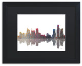 'Boston, Massachusetts Skyline' Matted Framed Canvas Art by Marlene Watson