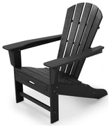 Polywood Palm Coast Ultimate Adirondack with Hideaway Ottoman, Black