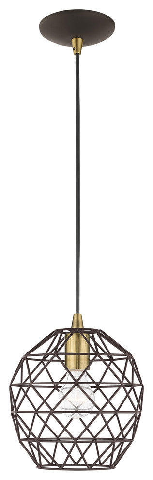 Livex Lighting Bronze 1-Light Mini Pendant