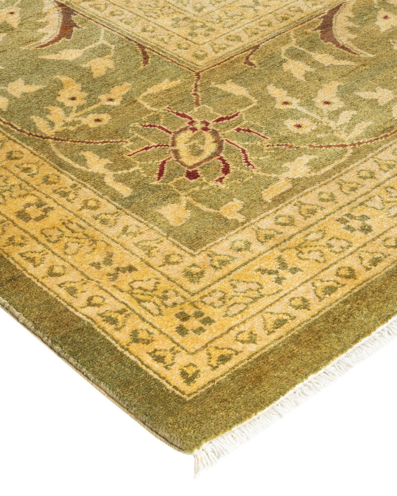 Eclectic, One-of-a-Kind Hand-Knotted Area Rug Green, 11' 10" x 14' 10"