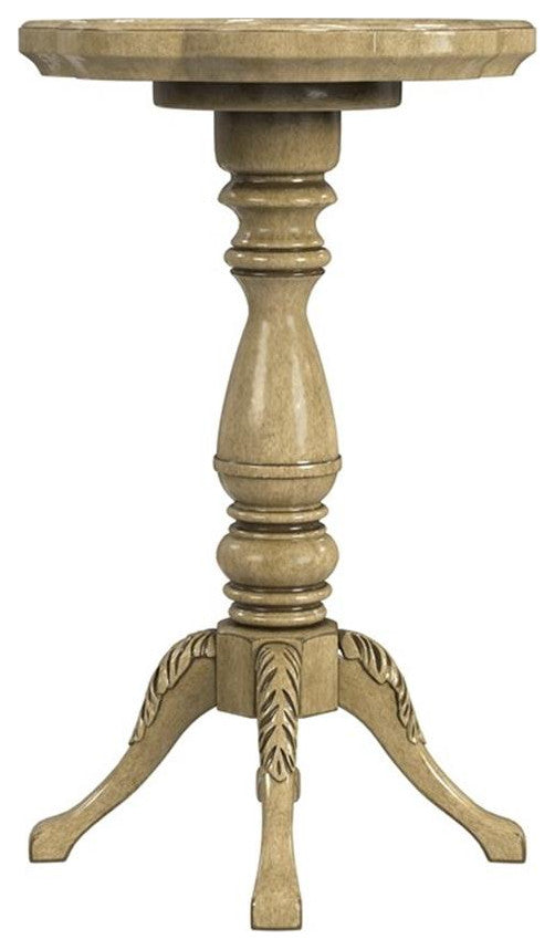 Butler Specialty Whitman Antique Beige Scalloped Edge Accent Table